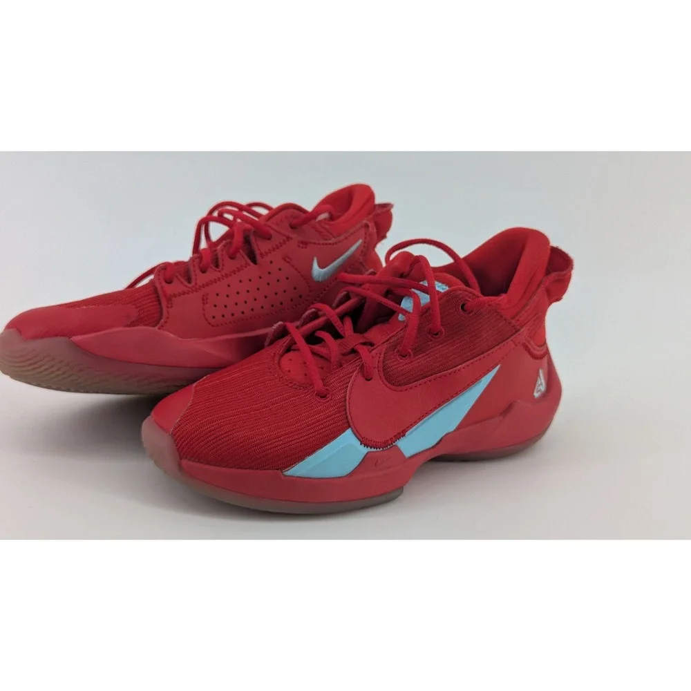 Nike Giannis Immortality Red Light Blue Basketball Shoes CZ4099-600 Kids Size 1Y
